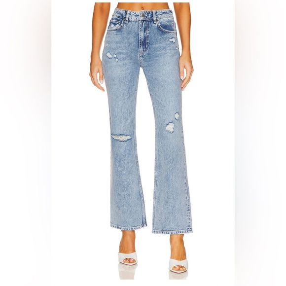 Rails Denim - Rails The Sunset High Waist Slim Flare Jeans Size 26 Bluebell Distress